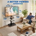 thumbnail image 6 of RTVR Rolling Mobile TV Stand with Swivel Mount & Power Strip for 32"-75" TVs up to 110 lbs, Height Adjustable 2 Shelves Black, 6 of 10