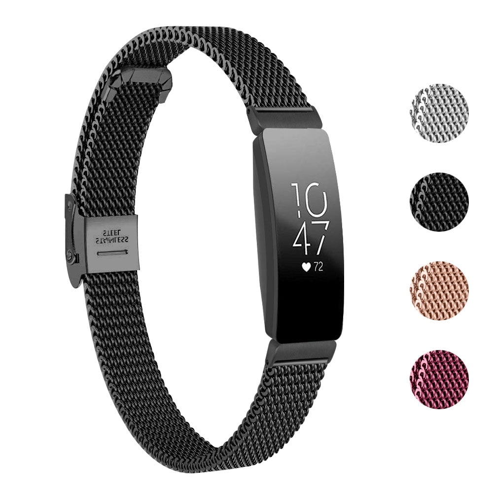 StrapsCo Stainless Steel Shark Mesh Watch Band Strap for Fitbit Inspire