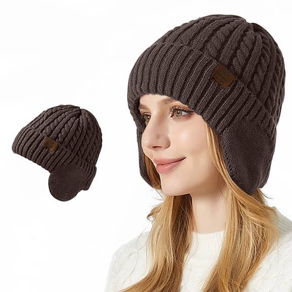 Idoravan Winter Hats for Women Clearance Women Ladies Winter Fisherman's Hat Cute and Warm Caps Hunting Fishing Hat Coffee