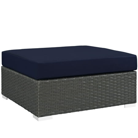 Modway Sojourn Outdoor Patio Sunbrella Square Ottoman, Multiple Colors