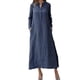 thumbnail image 1 of Maxi vestido camisero para mujer manga larga caftán vestidos largos fiesta holgado Maxi vestido, 1 of 4