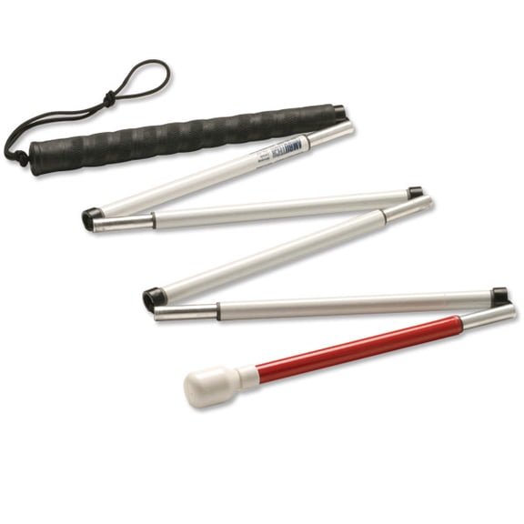 Ambutech 6-Section Folding Graphite Cane- Marshmallow- 62in