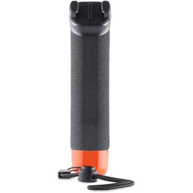 gopro empunadura flotante gopro the handler Agarre flotante negro con cuerpo cilíndrico de espuma antideslizante, base naranja con sistema de liberación rápida y correa de muñeca; montura frontal compatible con cámaras GoPro para selfies, POV y tomas dentro y alrededor del agua. También es adecuado para estabilizar tomas en surf, kayak o paddleboard.