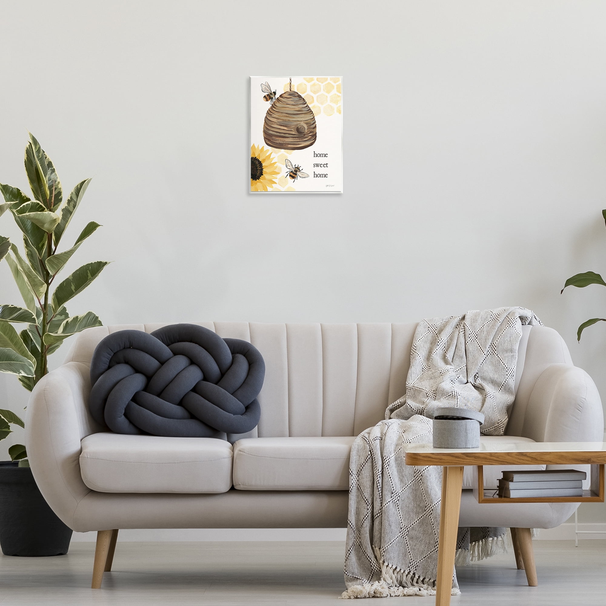 Stupell Industries Sweet Home on Honeycomb Botanical & Floral Painting Unframed Art Print Wall Art, 11 x 14