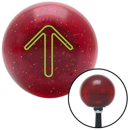 American Shifter Green Pointing Arrow Up Red Metal Flake Shift Knob with M16 x 1.5 Insert Shifter Brody