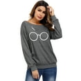 thumbnail image 2 of Purcoar Women Off Shoulder Sweatshirt Slouchy Shirt Long Sleeve Pullover Tops, 2 of 8