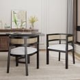 thumbnail image 1 of MODERNLUXE Dining Chairs Set of 2,Farmhouse Country Rattan Dining Chair with Curved Backrest for Living Room, Kitchen,Black, 1 of 6