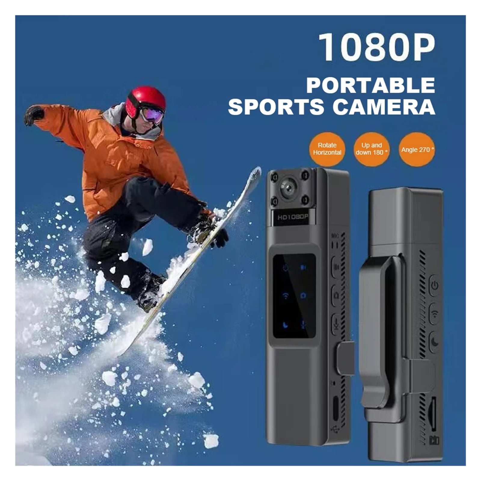 L13 Portable Digital Video Recorder Full HD 1080P Mini Camera 180° Rotatable Night Vision Loop Recording Mini Body Camera ,Ultra-HD Quality