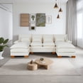 thumbnail image 4 of Gewnee U-Shaped Chenille Sectional Sofa Couch with Pillows ,4 Seat Double Chaise Modular Sofa Couches for Living Room, 4 of 15