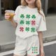 thumbnail image 5 of Vestido de Manga Corta para Niños Día de San Patricio Impreso Cuello Redondo de Dos Piezas con Pantalones Cortos, Cómoda Mezcla de Poliéster Spandex, 5 of 6