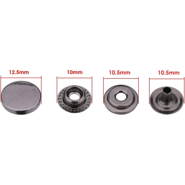  100 X 10Mm Gun Metal Two Piece Double Cap Tubular Rivets for  Leather Crafts - Stud Decoration for Handbags, Jeans, Belts, Dog Collars -  Sturdy Fastener for Sewing and Clothing Repair 
