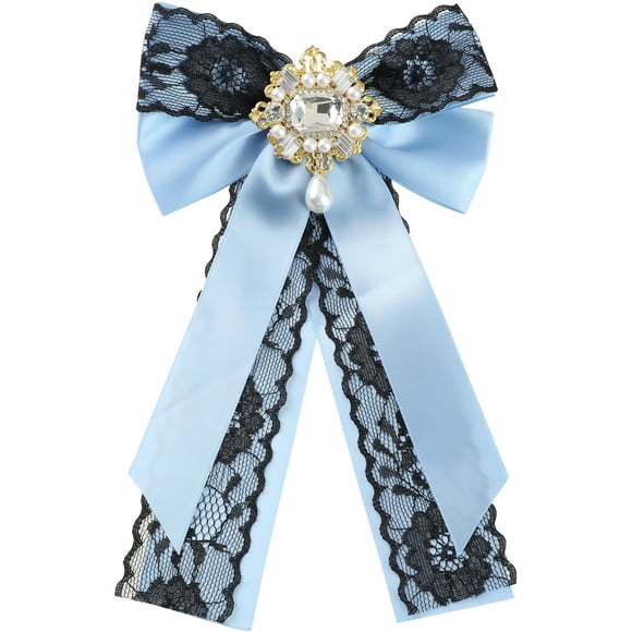 INSPIRE CHIC Broche de lazo grande con strass para mujeres