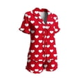 thumbnail image 5 of yillto Pajamas Set for Women Short Sleeve Sleepwear Pjs Shorts Lounge Ruffle Sets Soft Nightwear S-XXL, 5 of 6