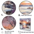 thumbnail image 3 of Designart "Winter Morning'S Enchantment" Sunrisesunset Floater Framed Wall Art Living Room, 3 of 5