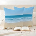 thumbnail image 4 of Outdoor Pillow Covers Pack of 2, Summer Ocean Beach Starfish Waterproof Throw Pillowcase Cushion Cases, Gradient Blue Waves Decorative Pillow Cover for Couch Sofa Home Bed Patio, 4 of 9