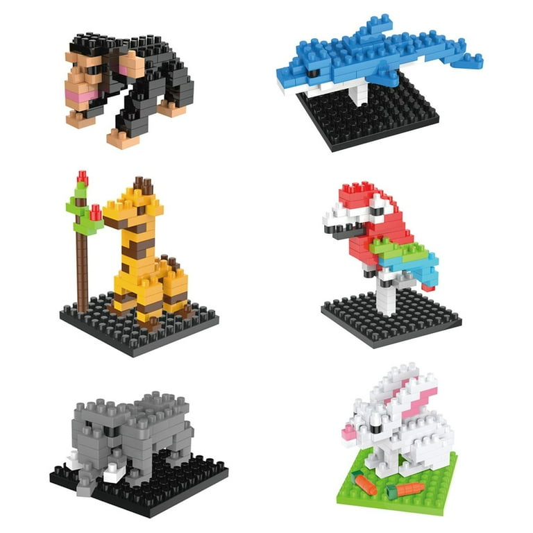 Fun Little Toys FunBrix 12 Pcs Mini Animal Building Bricks Building Blocks Sets Prizes Party Favors Birthday Christmas Gifts for Boys and Girls