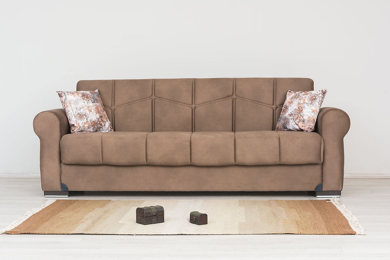 Ana Light Brown Fabric Sofa Bed