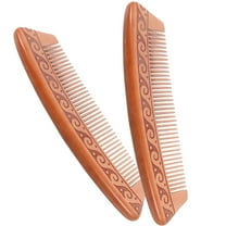 NICEXMAS 2Pcs Small Wooden Hair Combs Chocolate Lightweight Scalp Massager for All Hair Types