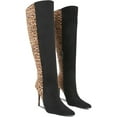 thumbnail image 5 of Women's Animal Print Knee High Boots Pointed Toe Stiletto Heel Tall Boot, 5 of 5