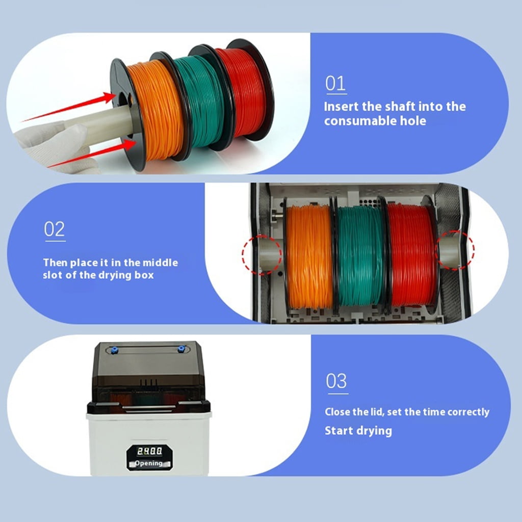 PatungKu Smartests PID Temperature Control 3D Printer Dryer 48H Continuous Operation Oleds Display