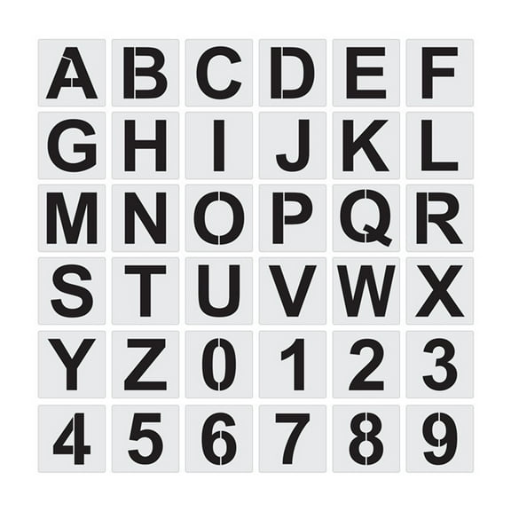 Letter Stencils 36Pcs for Painting on Wood Wall Canvas Paper Floor Kid Letter Stencil Number Templates Vintage Template