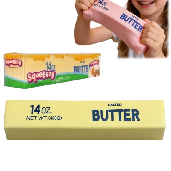LINYSH Slow Rising Squishy Butter Stick, Squeeze Butter Toy, Stress Balls, Stress Relief & Fidget Toys,Realistic Food Squishies Fidget Toys, Gifts, Party Favors(Yellow)