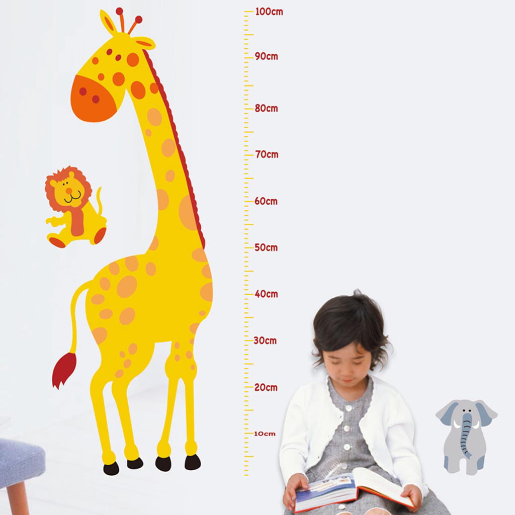 Giraffe Lion Removable Vinyl Wall Decal Stickers Kids Height Chart Measure 