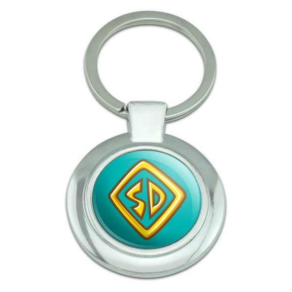 Scooby-Doo Tag Keychain Classy Round Chrome Plated Metal