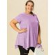 thumbnail image 3 of BluTop De Verano TalGrande Dobladillo De Pañuelo ManCorPaMujeres Púrpu4XL, 3 of 6