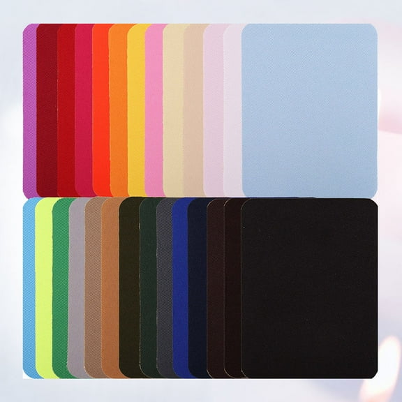 HONMEET 26-Piece Assorted Color Iron-On Denim Patches for Repairing Bags, Pants, and Fashion Clothing