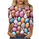thumbnail image 1 of Camisetas de Pascua para Mujeres Casual Suelto Cuello Redondo Tres Cuartos de Manga Suéter, 1 of 6
