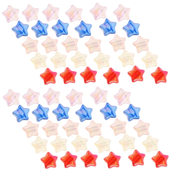 PAMINGONO 100 Pieces Multi-Color Five Pointed Star Beads with Wide Holes for Jewelry Making and Craft Projects
