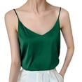 thumbnail image 1 of HNMKIU Débardeur Femme Col en V Sans Manches en Satin, 1 of 4