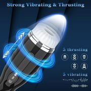New upgraded sextoy Male Masturbators for Men One-Click Burst Electric Pocket Male Stroker Toy with 5 Powerful Thrusting&Vibration Modes Adult for Men