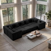 BEHOST 10-Piece Oversized Modular Sectional Sofa Set, 160 Mega U-Shaped Boneless Cloud Couch with Ottomans, Luxury Chenille Fabric Theater Seating, Extra Deep Seat for Living Room, Black