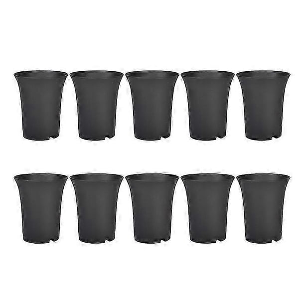 10PcsBlack Round Flower Pots High Waist Deep Pots Are Perfect for Indoor and Outdoor Plants Seeds Vegetables