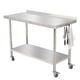 thumbnail image 1 of Yeshouse Mesa de acero inoxidable para preparación y trabajo con protector contra salpicaduras, mesa de cocina resistente con estante inferior ajustable y patas para restaurantes, hogares y hoteles, 1 of 6
