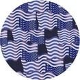 thumbnail image 1 of Ahgly Company Machine Washable Indoor Round Transitional Blue Area Rugs, 3' Round, 1 of 7