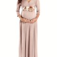 thumbnail image 1 of QJUHUNG [Arrivée Rapide] Superbe Robe Maxi de Maternité à Fleurs - Robes pour Femmes Enceintes avec Encolure en V Froncée, Ceinture Enveloppante et Design Prêt pour Séance Photo - Parfait pour Baby Shower et Prénat, 1 of 7