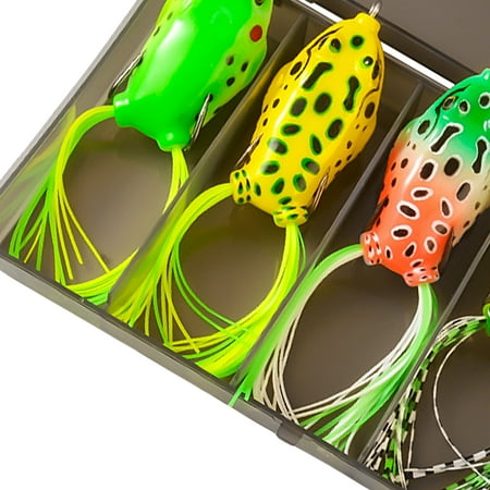 LIVEST 5Pcs Fishing Lure Soft Simulated Vibrant Realistic Sharp Hook Attract Fish Silicone 3D Appearance Frog Bait for Fishing