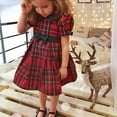 thumbnail image 2 of Kids Toddler Baby Girl Christmas Outfits Buffalo Plaid Dress Bow Tutu Skirt Princess Dress Xmas Holiday Party Dresses, 2 of 7