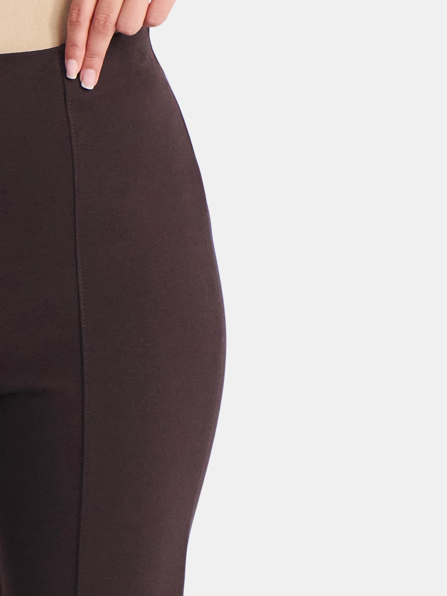 Time and Tru Women's Flare Ponte Pants with Front Slit, 30" Inseam Regular, Sizes XS-XXXL