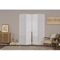 Seabrooke Double 72" x 80" White Vinyl Shaker Style Bifold Door