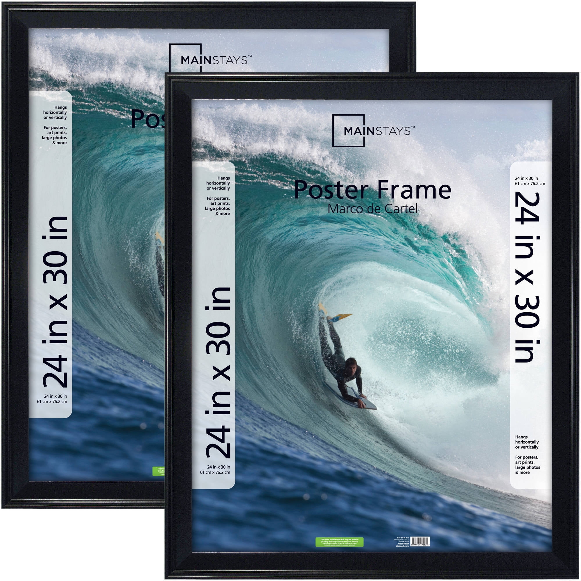 mainstays-24x30-casual-poster-and-picture-frame-black-set-of-2-walmart-walmart