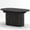 Black, variant on S-HOME Modern Arc-Shaped Extendable Dining Table in Three Colors, 55.11-70.86 Inch MDF Material with Striped Legs Seating 4-6 People for Home Use , Black