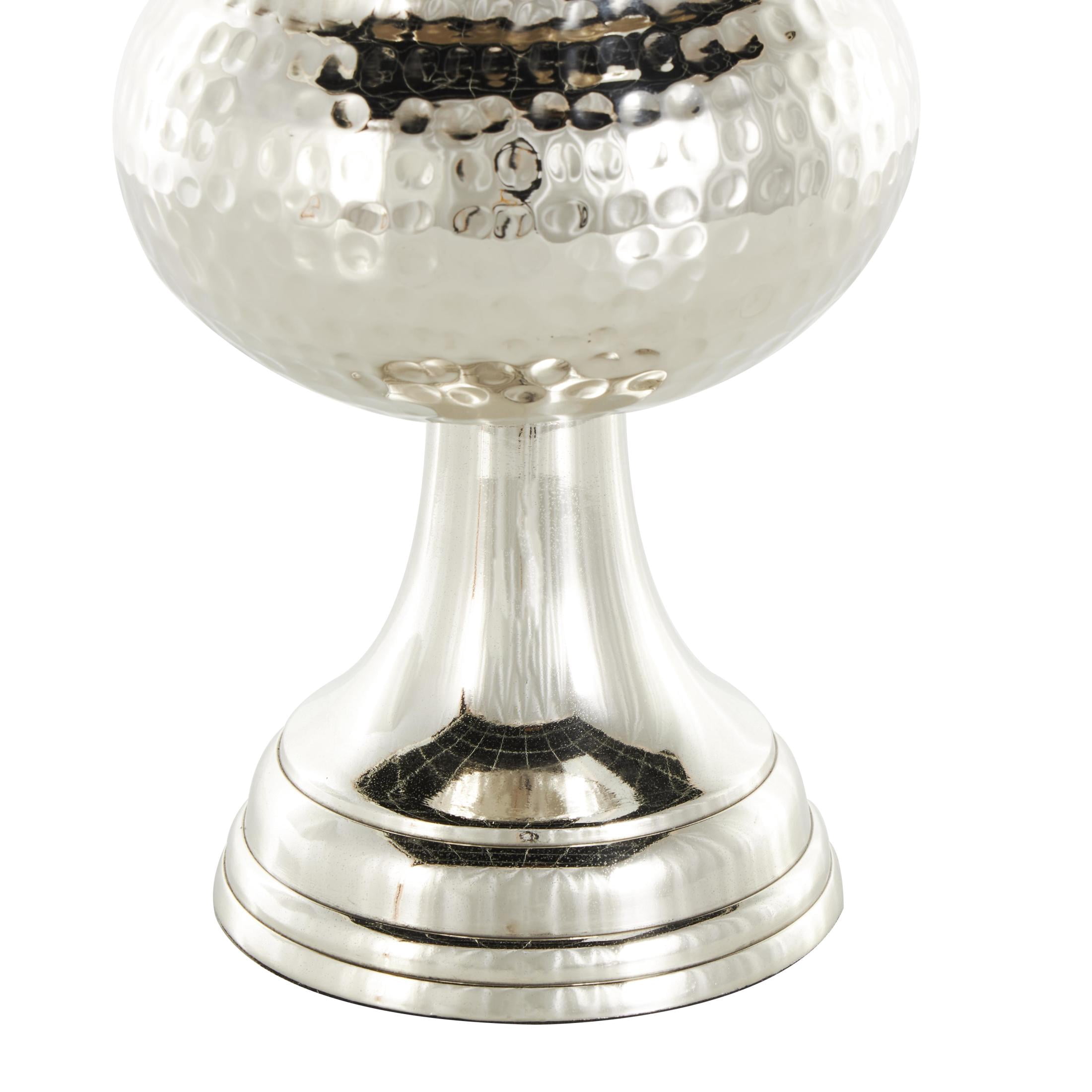 DecMode 13" Goblet Inspired Hammered Silver Aluminum Metal Vase