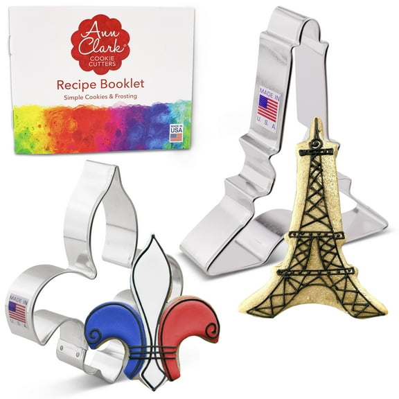 Ann Clark Vive La France Cookie Cutter Set, 2-Piece, Made in USA