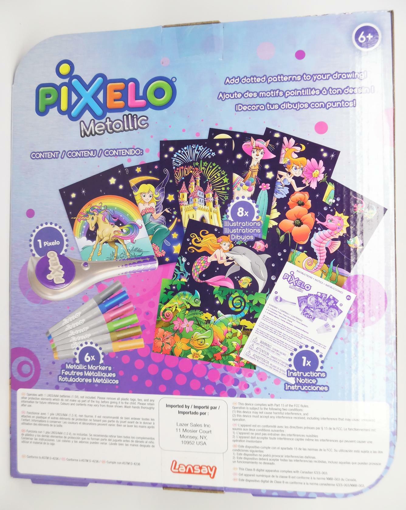 PIXELO Metallic Electronic Pen Art Set with 8 Designs & 6 Colored Markers for 6+