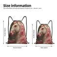 thumbnail image 2 of Fuzoiu Haired White Horse Print Drawstring Backpack for Gym, Travel, Yoga,Sports Sackpack String Bag for Women Men-Small, 2 of 6