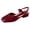 Wine, variant on Women's Mary Jane Low Chunky Heels Slingback Sandals Square Cap Toe Dress Shoes Wedding Party Work Office Pumps Shoes Black Size 6.5